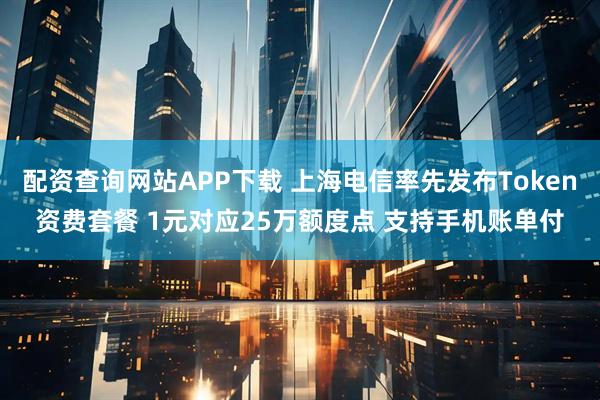 配资查询网站APP下载 上海电信率先发布Token资费套餐 1元对应25万额度点 支持手机账单付